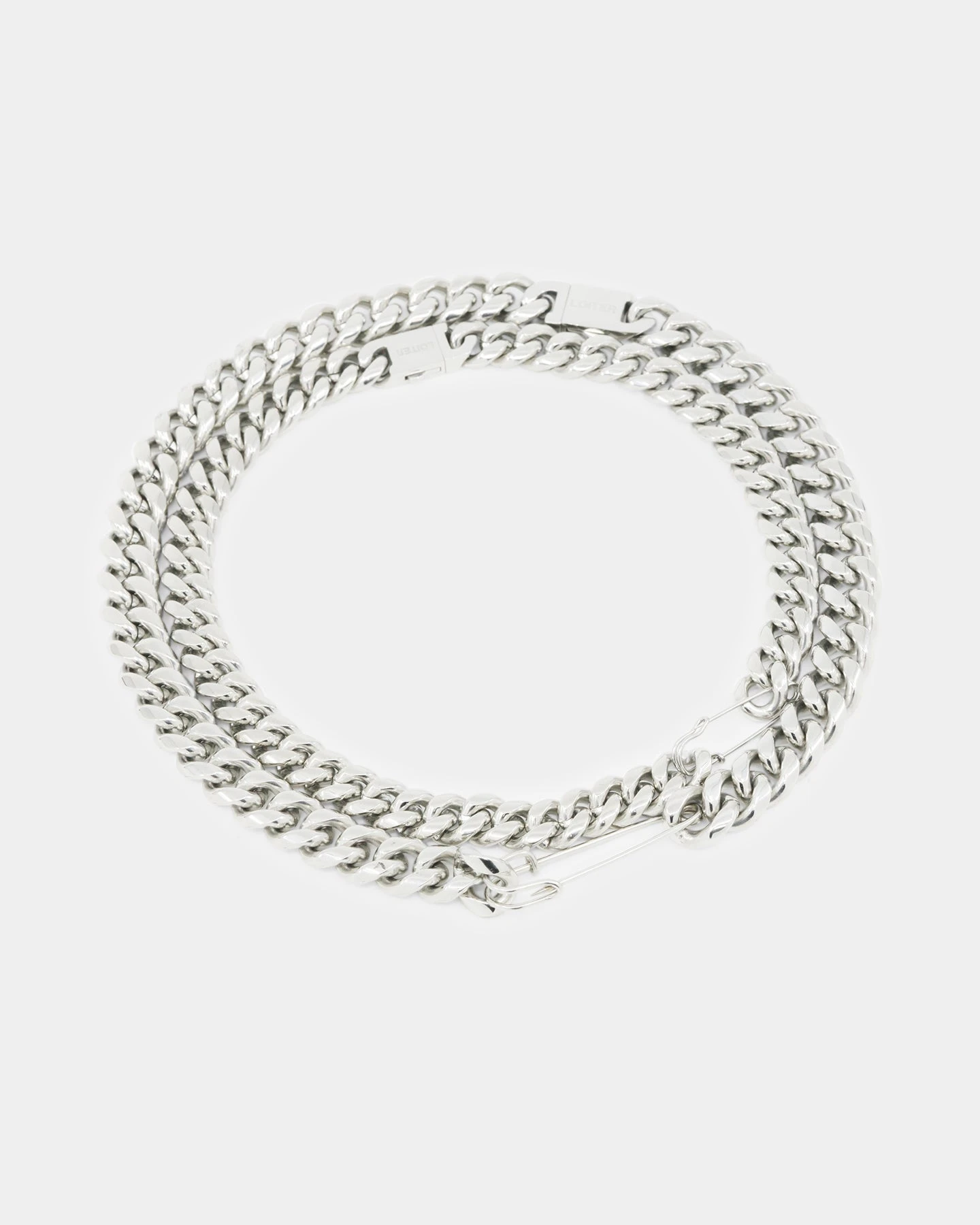 Loiter Safety Pin Double Chain Necklace Pack Silver 7 Loiter Safety Pin Double Chain Necklace Pack Silver - Image 5