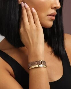 Guess Mainline Frontier 15mm Bracelet Chocolate Brown