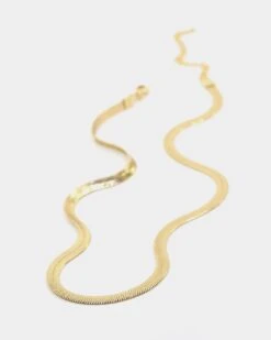 Raising Hell Women's Can't Relate Snake Chain Necklace Gold -Fashion Clothing Store 09000249 YG200 default 00030