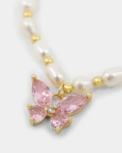 Raising Hell Women's Sweetgirl Necklace Gold/White/Pink -Fashion Clothing Store 09000308 YG227 default 0020