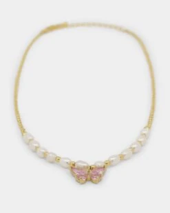 Raising Hell Women's Sweetgirl Necklace Gold/White/Pink -Fashion Clothing Store 09000308 YG227 default 0060