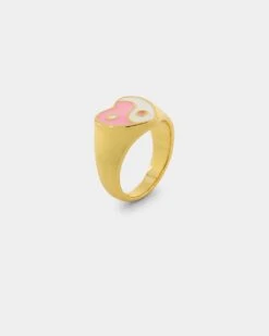 Raising Hell Women's Yin Yang Ring Gold/Pink -Fashion Clothing Store 09000311 YG838 default 0050