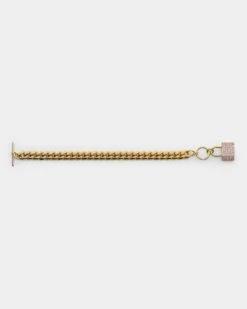 Raising Hell Women's Iced Padlock Bracelet Gold/Pink -Fashion Clothing Store 09000374 YG838 default 00020