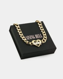 Raising Hell Women's Love Your Girl Chain Gold/White -Fashion Clothing Store 09000488 YG217 default 0020