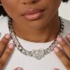 Raising Hell Women's Love Your Girl Chain Iced White Gold 2 Raising Hell Women's Love Your Girl Chain Iced White Gold -Fashion Clothing Store 09000488 YI040 womens 002