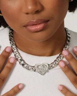 Raising Hell Women's Love Your Girl Chain Iced White Gold