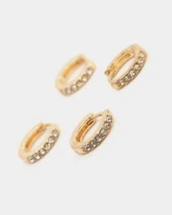 Raising Hell Women's Starstruck Huggie Earring Stack Gold -Fashion Clothing Store 09000495 YG200 default 0050