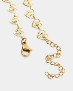Raising Hell Women's London Hearts Necklace Gold 16 Raising Hell Women's London Hearts Necklace Gold -Fashion Clothing Store 09000557 YG200 default 0050