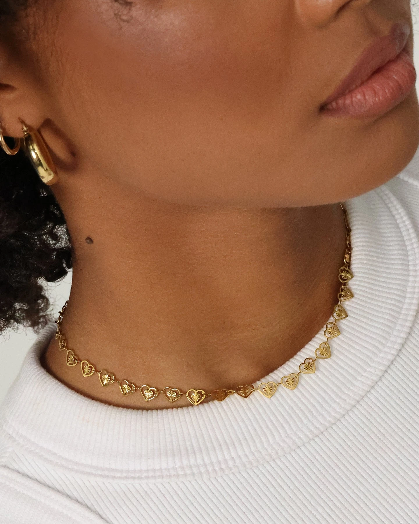 Raising Hell Women's London Hearts Necklace Gold 3 Raising Hell Women's London Hearts Necklace Gold