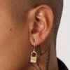 Saint Morta Locked And Found Earring Gold 2 Saint Morta Locked And Found Earring Gold -Fashion Clothing Store 09000578 YG200 mens 002