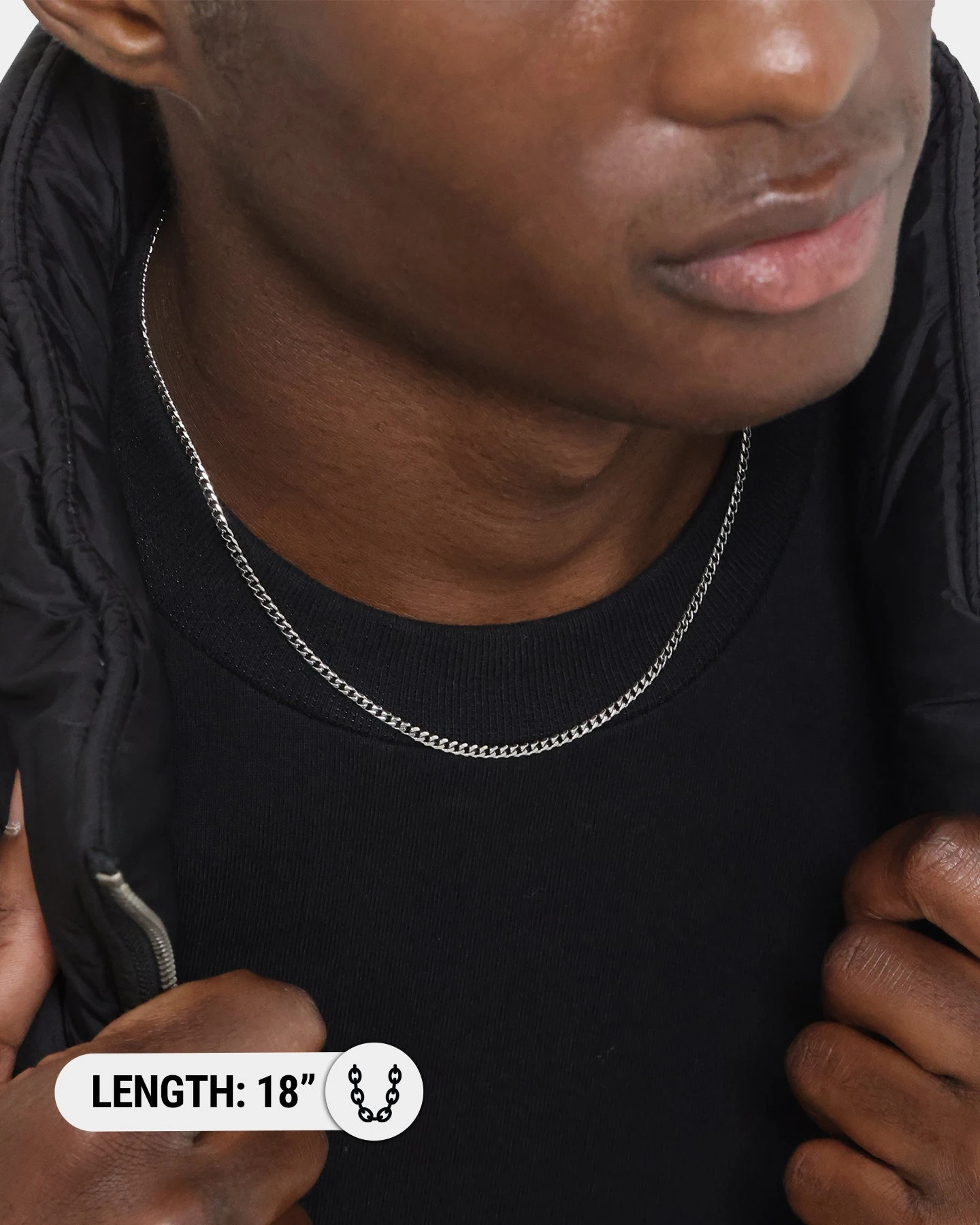 NXS 2.7MM Diamond Cut Curb Chain White Gold 6 NXS 2.7MM Diamond Cut Curb Chain White Gold - Image 4