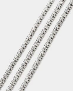 NXS 2MM Micro Tennis Necklace White Gold -Fashion Clothing Store 09000612 YW101 default 0030