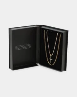 NXS Double Cross Chain Iced Gold 11 NXS Double Cross Chain Iced Gold -Fashion Clothing Store 09000632 YI026 default 0020