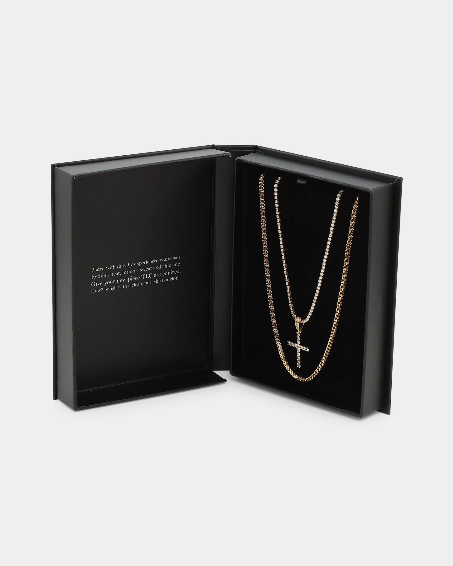 NXS Double Cross Chain Iced Gold 5 NXS Double Cross Chain Iced Gold - Image 3