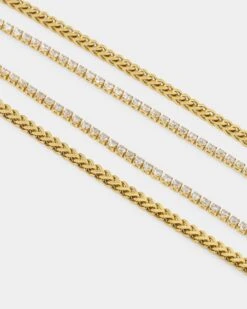 NXS Double Cross Chain Iced Gold 14 NXS Double Cross Chain Iced Gold -Fashion Clothing Store 09000632 YI026 default 0040