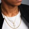 NXS Double Cross Chain Iced Gold -Fashion Clothing Store 09000632 YI026 mens 001