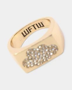 Wild For The Weekend Cloud Crystal Signet Ring (Large) Gold -Fashion Clothing Store 09000638 YG200 default 0060 c24bd468 2d8c 4992 94b0 193301d80bf2