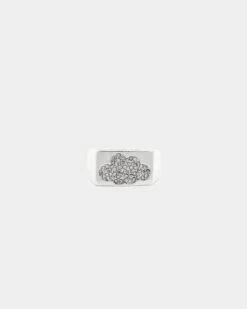 Wild For The Weekend Cloud Crystal Signet Ring (Large) Silver -Fashion Clothing Store 09000640 YS001 default 0010 bad1ae55 e788 4dc2 9f69 17ae5bc94e6f