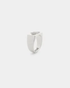 Wild For The Weekend Cloud Crystal Signet Ring (Large) Silver -Fashion Clothing Store 09000640 YS001 default 0030