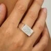 Wild For The Weekend Cloud Crystal Signet Ring (Large) Silver 2 Wild For The Weekend Cloud Crystal Signet Ring (Large) Silver -Fashion Clothing Store 09000640 YS001 womens 002