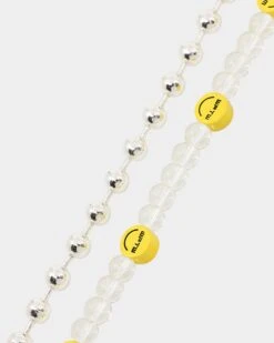Wild For The Weekend Smiley Beaded Bracelet Silver -Fashion Clothing Store 09000661 YS001 default 0040 9ab1e21f 5af3 4013 ab34 25ca3492efff