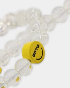 Wild For The Weekend Smiley Beaded Necklace Silver -Fashion Clothing Store 09000663 YS001 default 0040