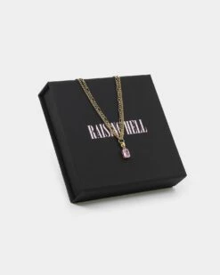 Raising Hell Women's Pendant Figaro Choker Necklace Pink/Gold -Fashion Clothing Store 09000681 YP819 default 0020
