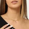 Raising Hell Women's Pendant Figaro Choker Necklace Pink/Gold 1 Raising Hell Women's Pendant Figaro Choker Necklace Pink/Gold -Fashion Clothing Store 09000681 YP819 womens 002