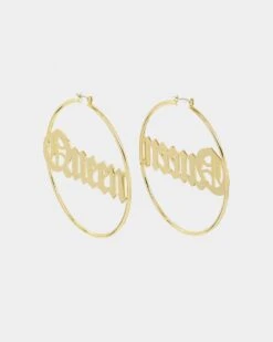 Raising Hell Women's Queen Hoop Earrings Gold -Fashion Clothing Store 09000682 YG200 default 0020