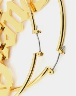 Raising Hell Women's Queen Hoop Earrings Gold -Fashion Clothing Store 09000682 YG200 default 0050