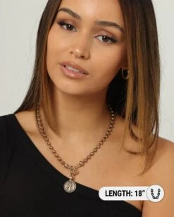 Wild For The Weekend Arkangel T-Bar Necklace Gold -Fashion Clothing Store 09000690 YG200 womens 0015