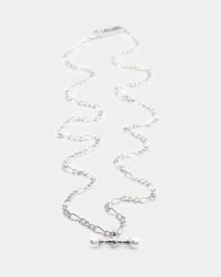 Wild For The Weekend Pearl T-Bar Necklace Silver -Fashion Clothing Store 09000726 YS001 default 0030
