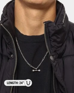 Wild For The Weekend Pearl T-Bar Necklace Silver -Fashion Clothing Store 09000726 YS001 mens 0015