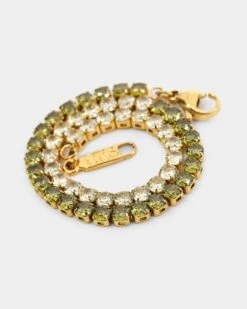NXS 3mm Tennis Gradient Bracelet Green/Gold -Fashion Clothing Store 09000843 YG616 default 0020