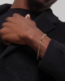 NXS 3mm Tennis Gradient Bracelet Green/Gold