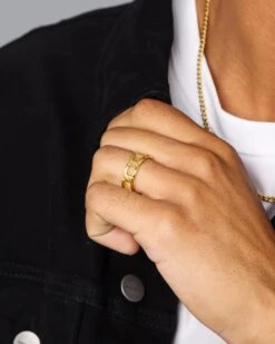 NXS Cuban Ring Gold -Fashion Clothing Store 09000846 YG200 mens 00025