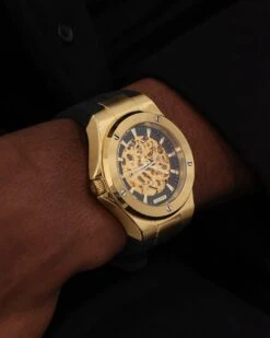 Saint Morta Gilad Skeleton Watch 42MM Black/Gold 15 Saint Morta Gilad Skeleton Watch 42MM Black/Gold -Fashion Clothing Store 09000883 YB003 mens 016