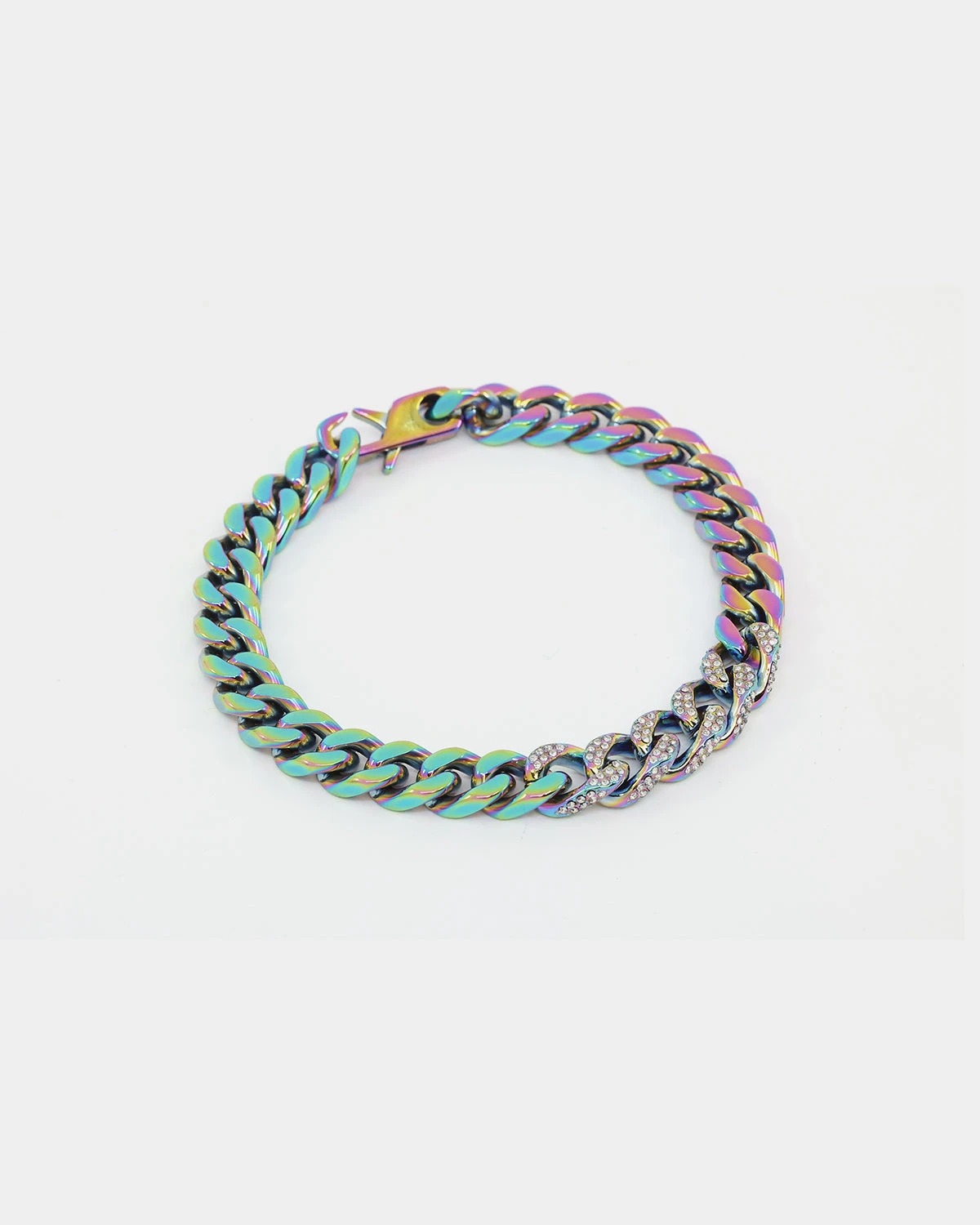 Guess Mainline 4DC 8mm Curb Chain Bracelet Iridescent 4 Guess Mainline 4DC 8mm Curb Chain Bracelet Iridescent - Image 2