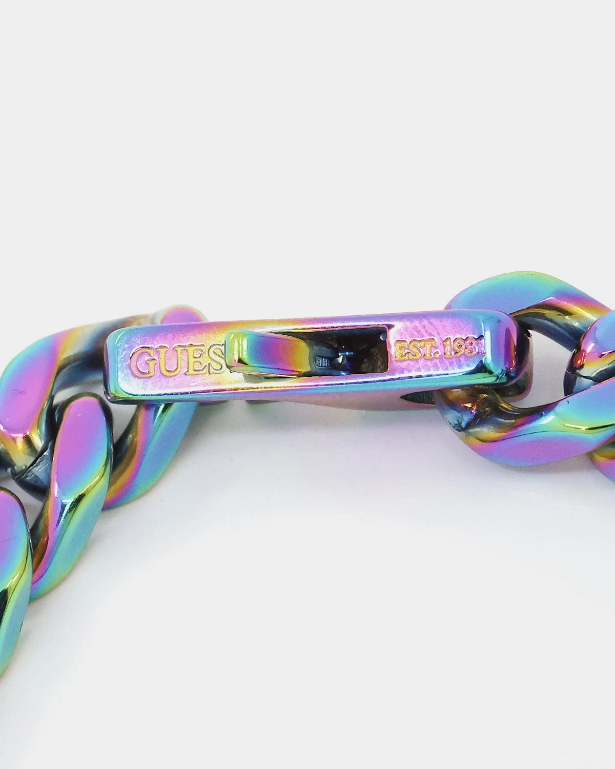 Guess Mainline 4DC 8mm Curb Chain Bracelet Iridescent 8 Guess Mainline 4DC 8mm Curb Chain Bracelet Iridescent - Image 6
