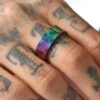 Guess Mainline 8mm 4G Pattern Ring Iridescent -Fashion Clothing Store 09000893 YI059 mens 0009