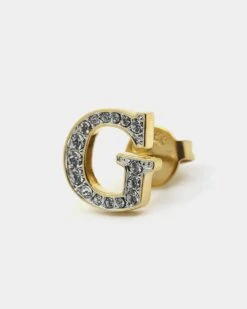 Guess Mainline Party Pave G Logo 9mm Stud Earrings Gold -Fashion Clothing Store 09000928 YG200 default 0030