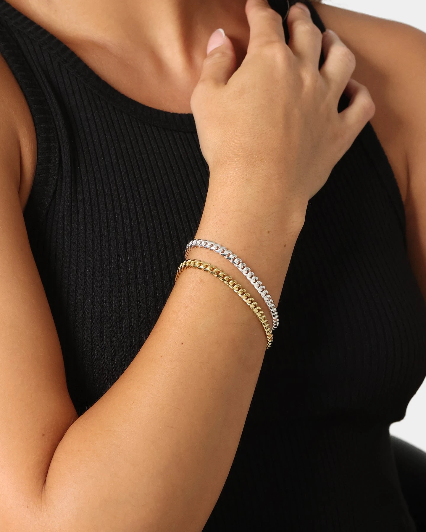 House Of Auric 5mm Cuban Bracelet Set Gold/Silver 3 House Of Auric 5mm Cuban Bracelet Set Gold/Silver