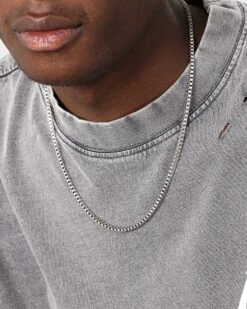 INFRA Box Chain Necklace Stainless Steel -Fashion Clothing Store 09001005 YS513 mens 0015