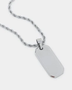 INFRA Tab Pendant Necklace Stainless Steel -Fashion Clothing Store 09001010 YS513 default 0020