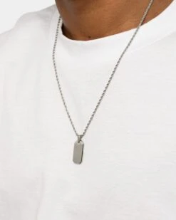INFRA Tab Pendant Necklace Stainless Steel -Fashion Clothing Store 09001010 YS513 mens 0020
