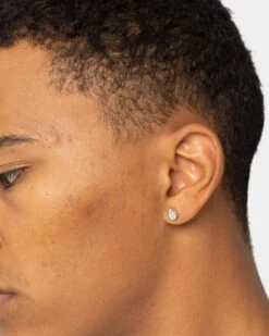 NXS Teardrop Earring Iced White Gold -Fashion Clothing Store 09001021 YI040 mens 0020