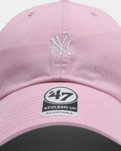'47 BRAND 47 Brand New York Yankees Base Runner Clean Up Strapback Petal Pink -Fashion Clothing Store 192915053506 default 0060