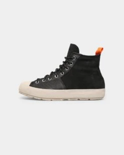 Converse Chuck 70 Waterproof Nubuck Leather High Top Black/Bold Mandarin/String