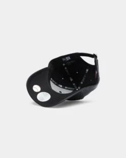 New Era Women's Los Angeles Dodgers PU Leather 9FORTY Strapback Black/Black -Fashion Clothing Store 194790125835 womens 0025