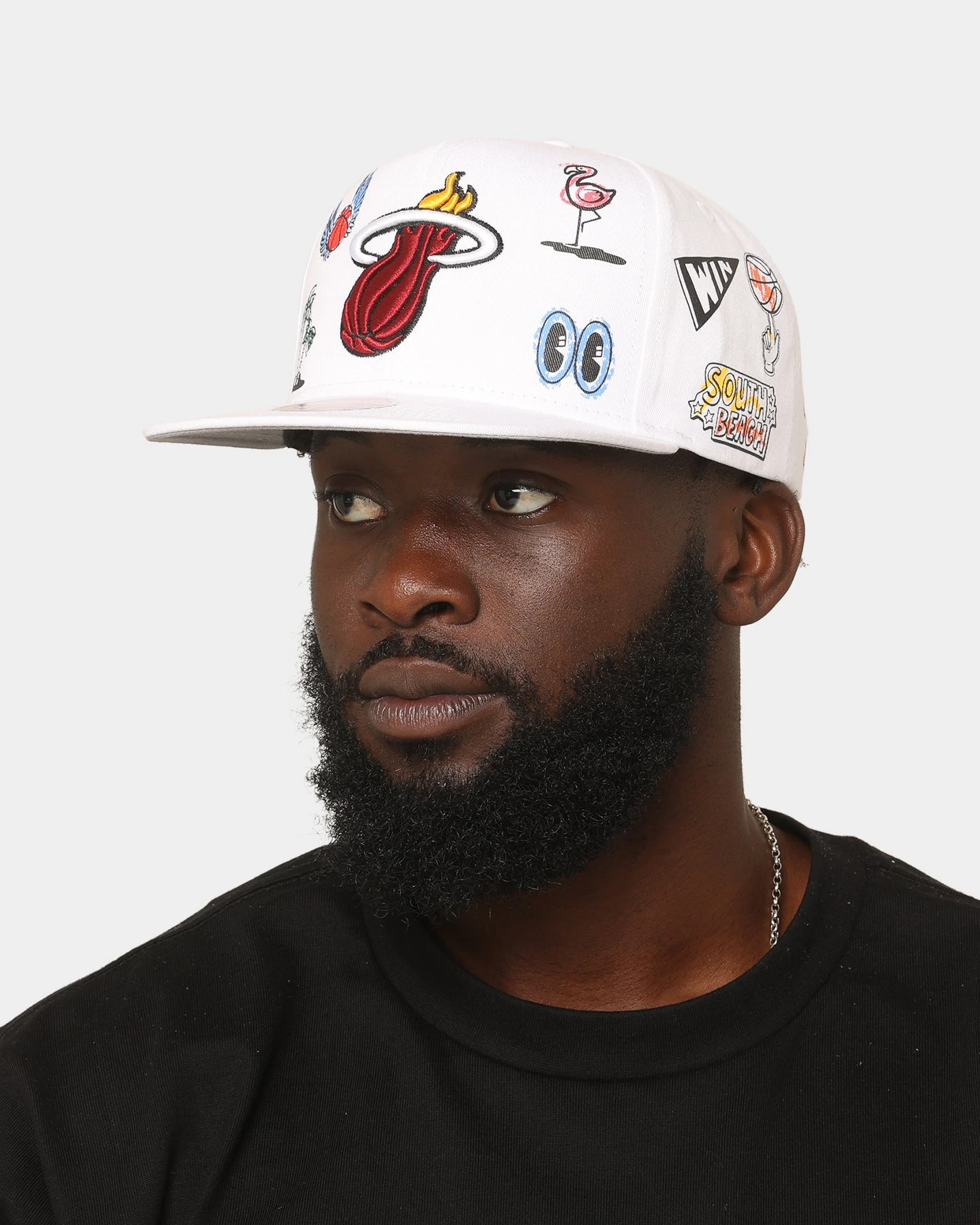 Mitchell & Ness Miami Heat 'Hand Drawn' Original Fit Snapback White 4 Mitchell & Ness Miami Heat 'Hand Drawn' Original Fit Snapback White - Image 2